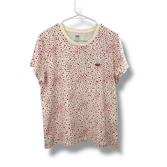 Levi's Tops - NEW Levi's Floral shirt size XL Cream White Red Disty Daisy Print Graphic Tee